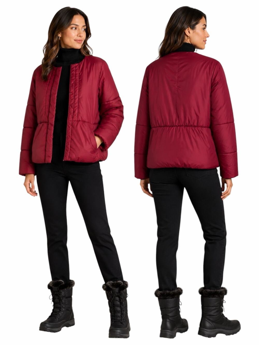I'M ISOLA Marras Red Full Zip Puffer Jacket Red Size 40/ US 4